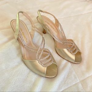 Caparros Champagne Metallic Gold Heels
